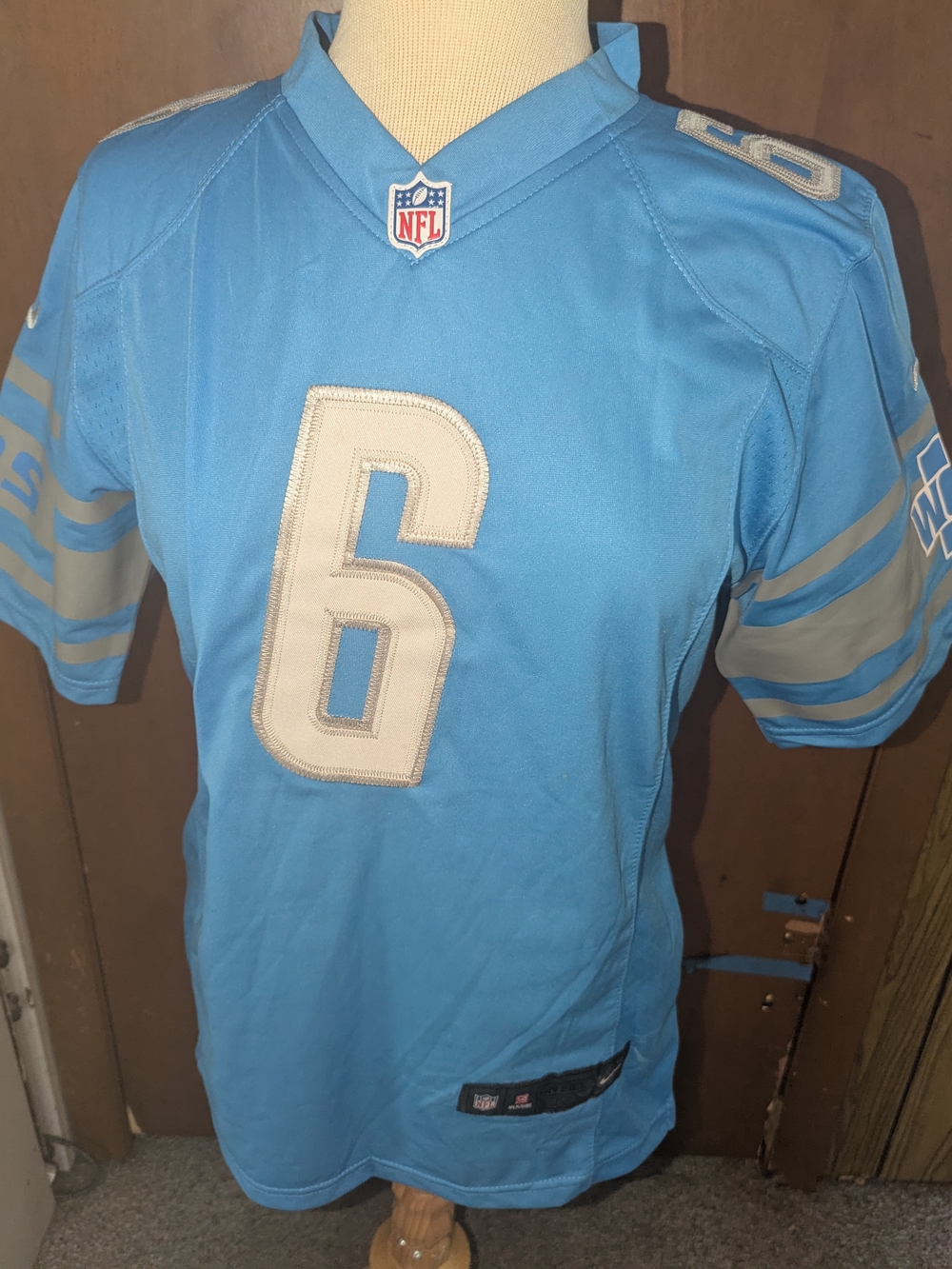 NFL Baby/Youth Blue Football Jersey #6 with Silver Details